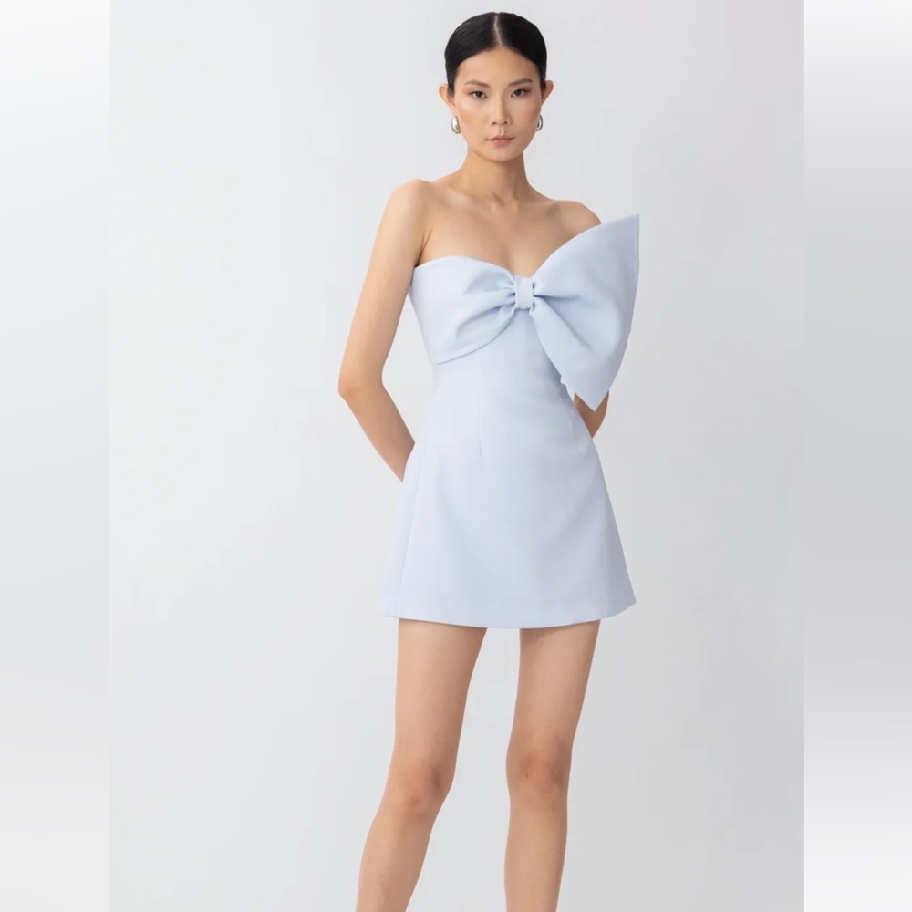 Elegant Light Blue Strapless Dress